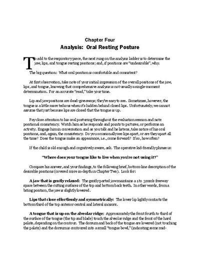 The Key to Carryover: Change Oral Postures