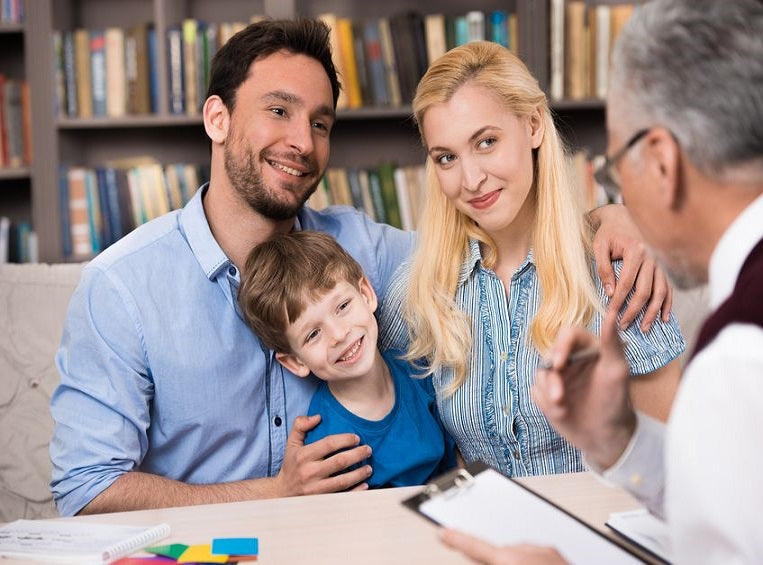 Family meeting with a counselor