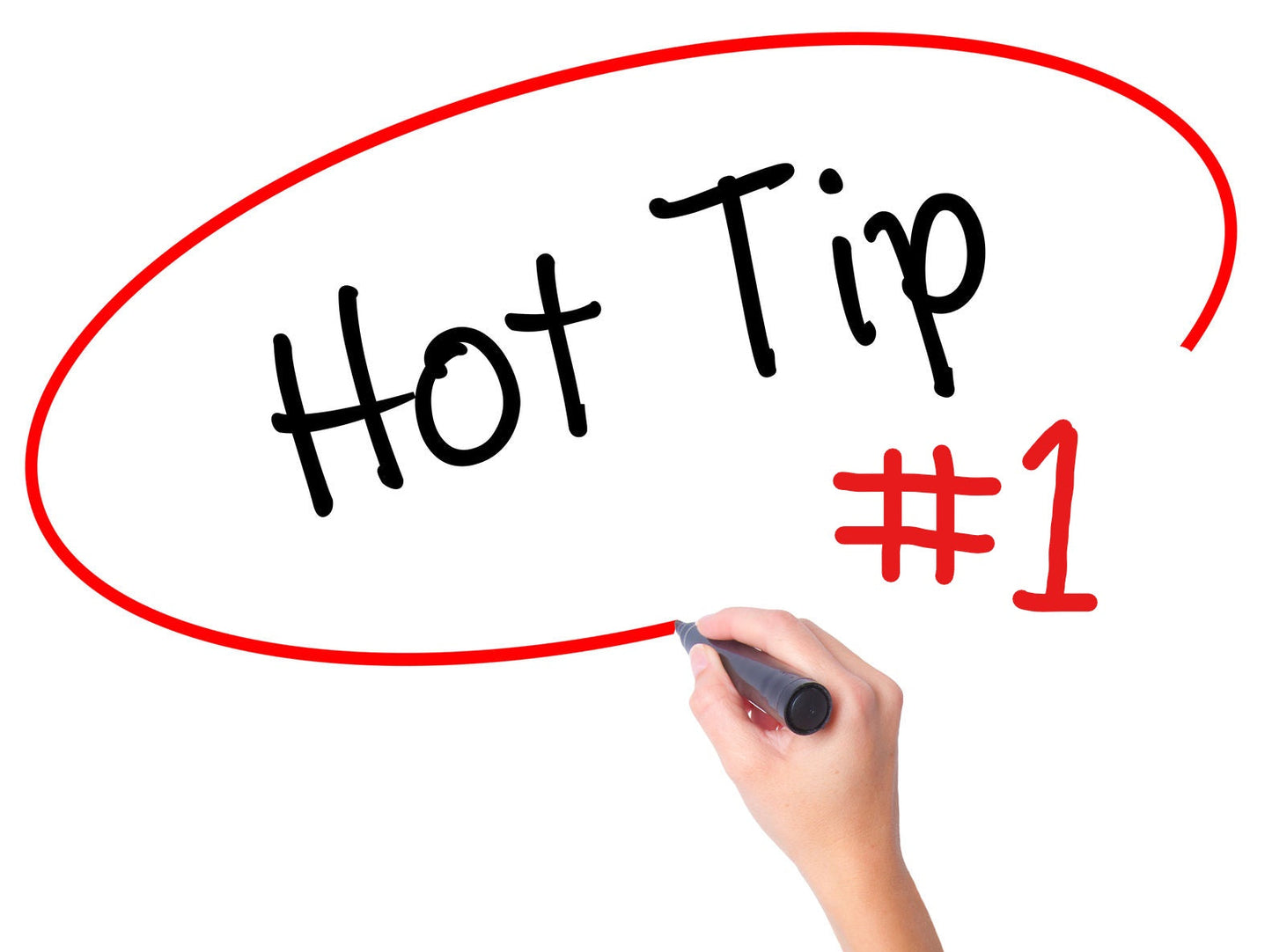Hand writing Hot Tip number 1 on a whiteboard