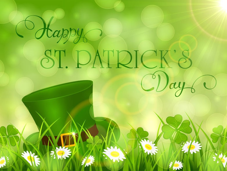 St. Patrick's Day graphic with green hat