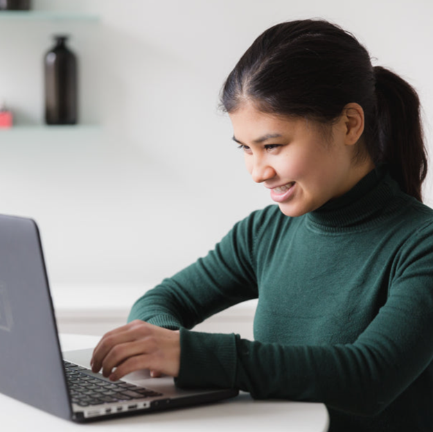 Woman using a laptop