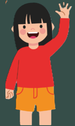 Illustration of a girl waving