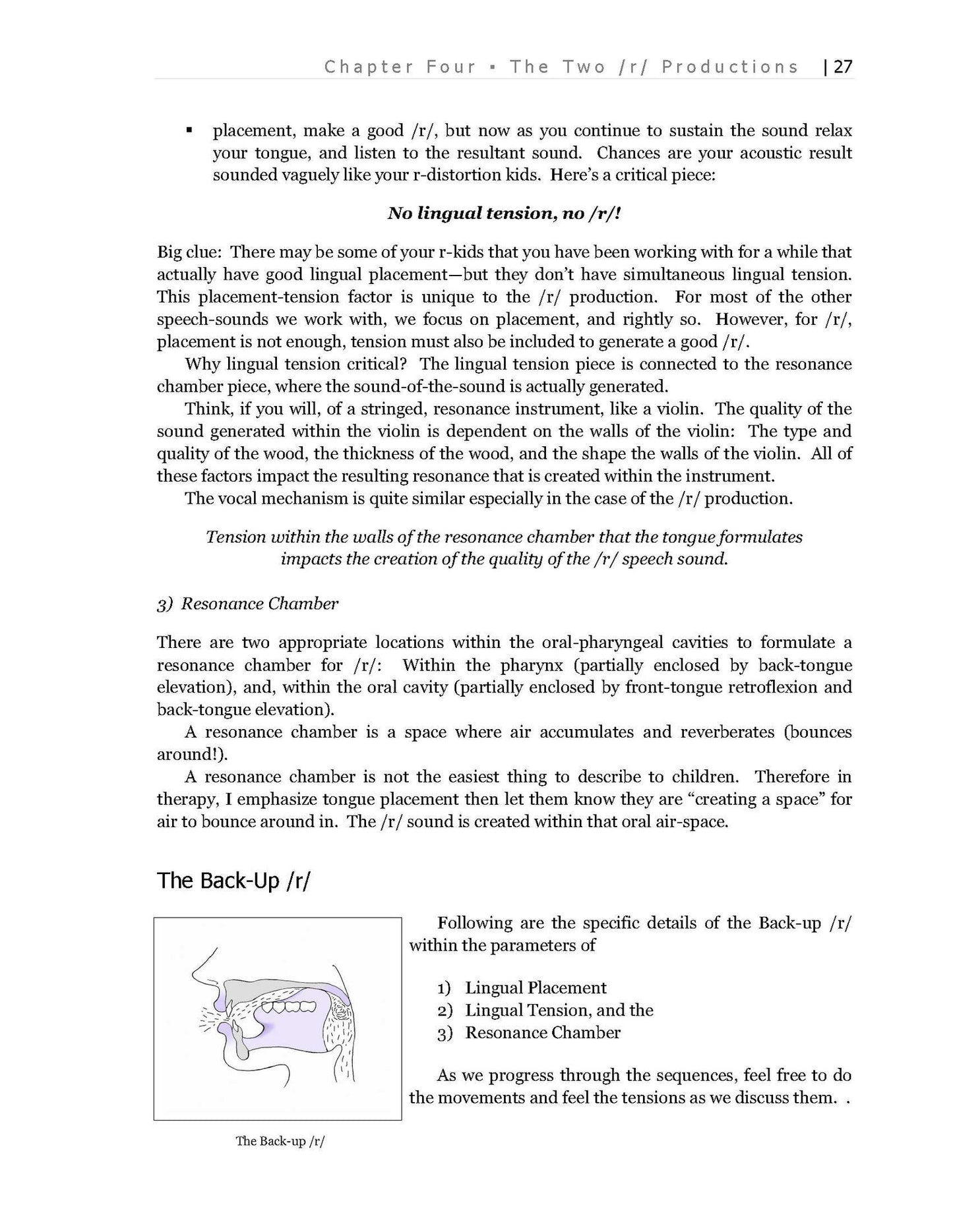The Easy R Therapy Program Back-Up R sample page