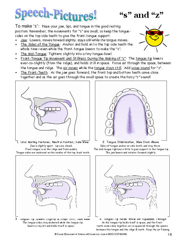 Speech Pictures S and Z pad sample page