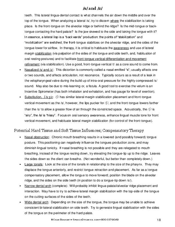 Speech Pictures Analysis and Therapy S and Z Artic Drill sample page