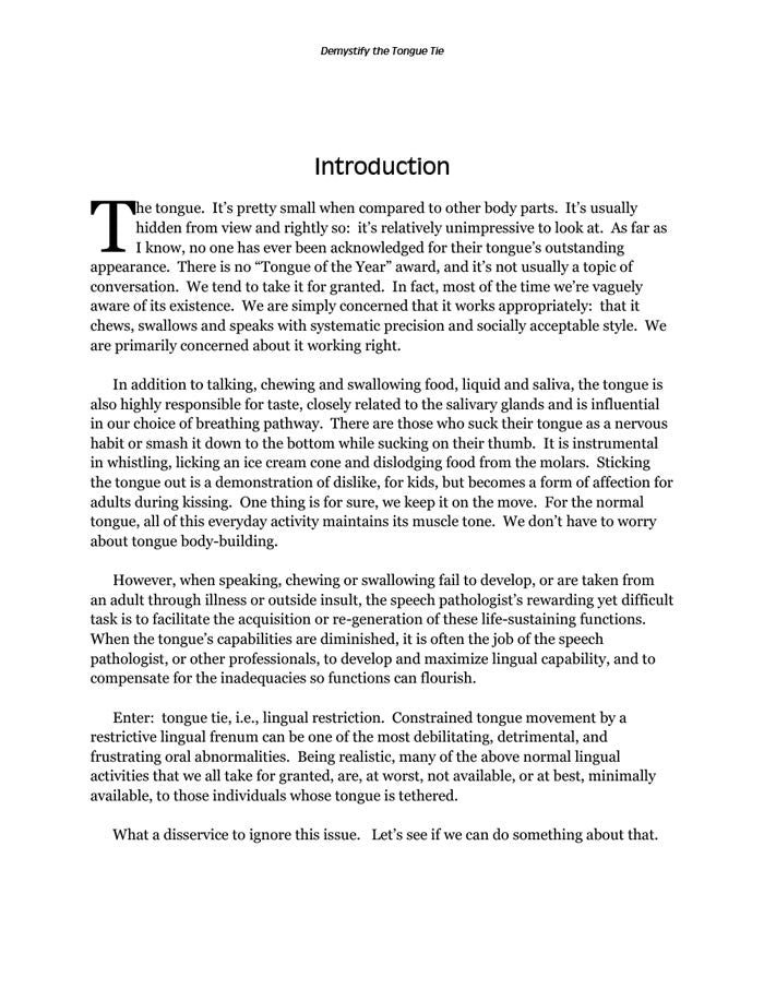 Demystify the Tongue Tie sample page