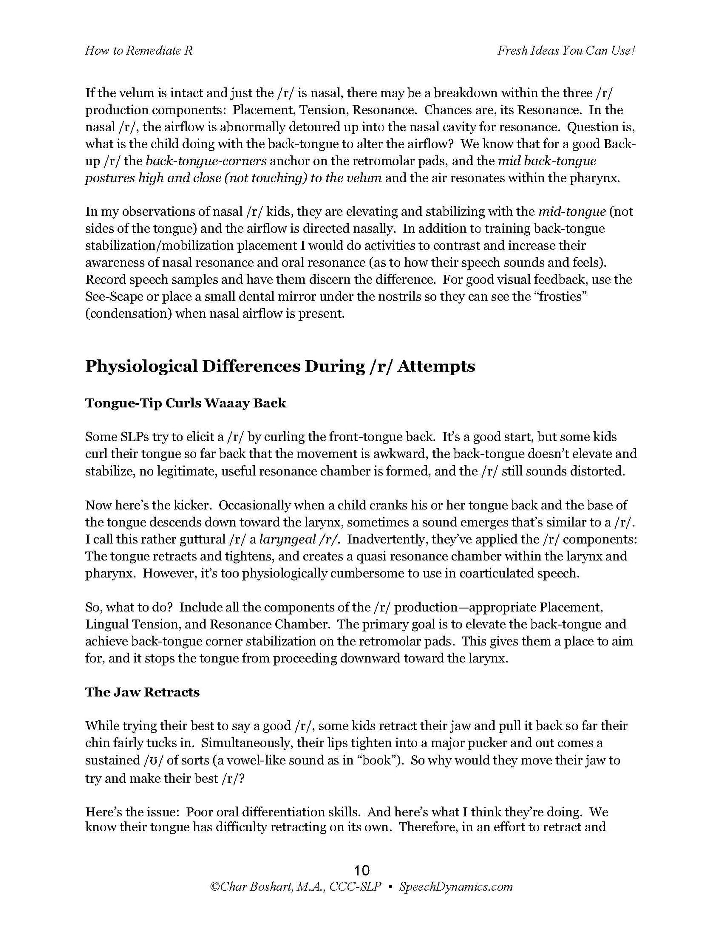 How to Remediate R physiological differences sample page
